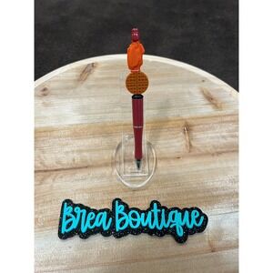 Chicken and Waffles Beaded Pen Black Ink‎ Silicone Beads Coworker Teacher Gift